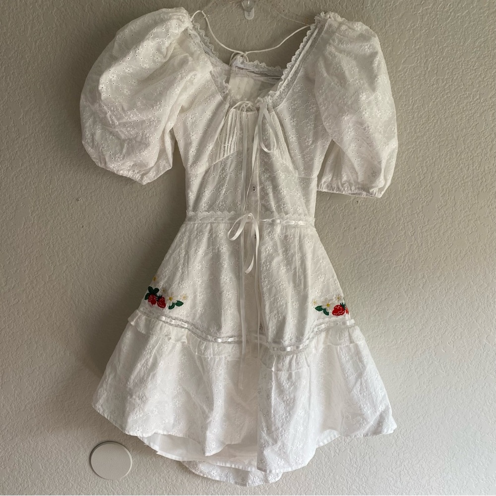 For Love & Lemons RARE Sample Strawberry Picnic Dress